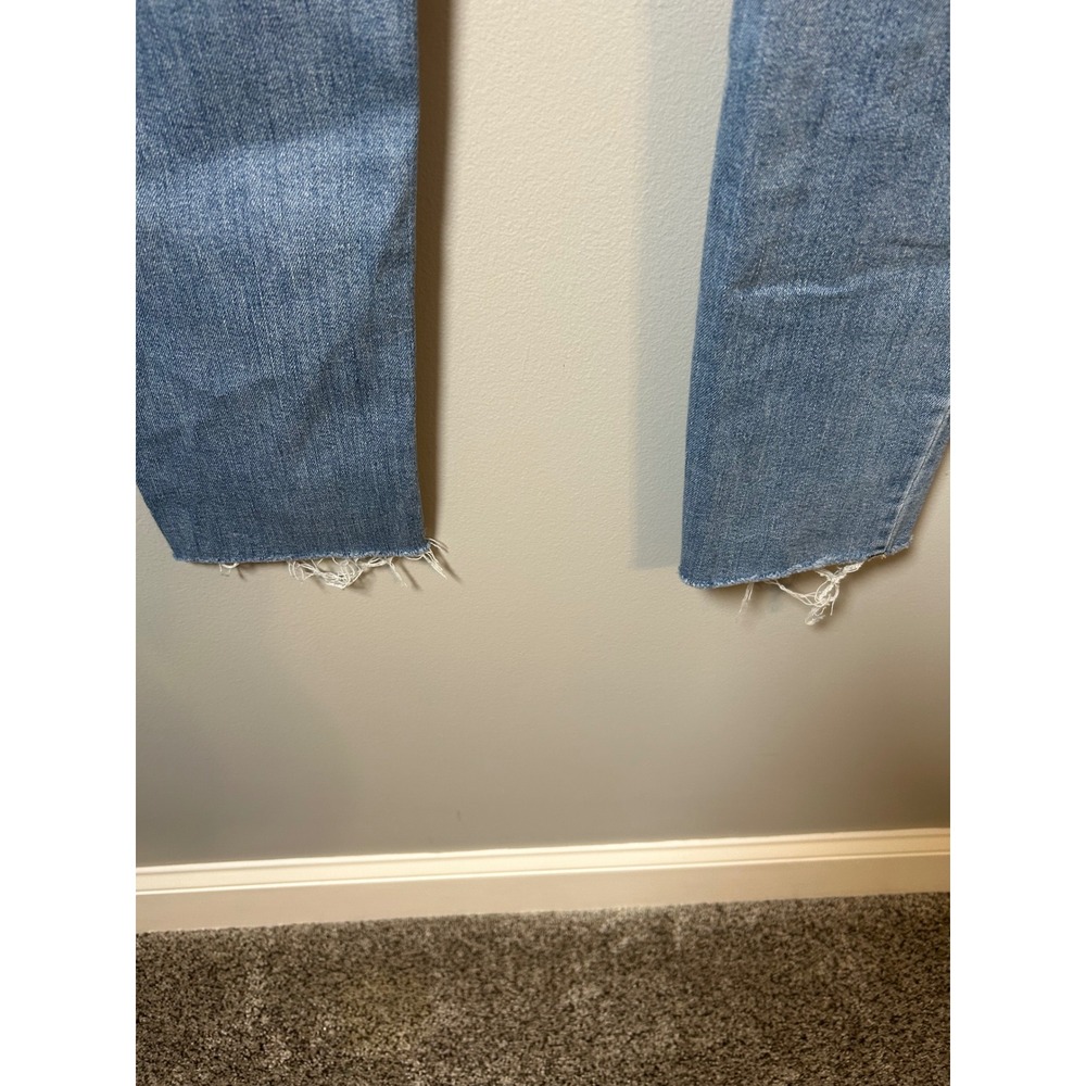 Old Navy Power Jean Perfect Straight Ankle Light Wash Raw Hem Jeans 2 Tall - Picture 4 of 5